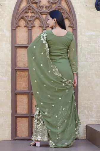 Beautiful Heavy Fox Georgette Suit With Sequin Embroidered Work