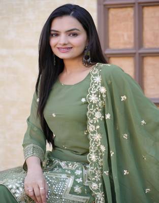 Beautiful Heavy Fox Georgette Suit With Sequin Embroidered Work 4