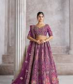 Berry Purple bridesmaid  Patch-Work  Semi Stitched Lehenga Choli