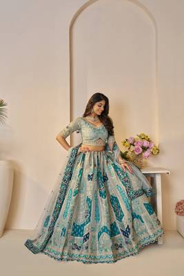 The Rajsi Haathi Collection: Marvelous Mustard Indian bridal lehenga 3