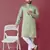 Pista roman silk val-moti hand work with cotton inner kurta pajama set