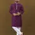 Purple matka silk sliver zari with embroidery butti work kurta pajama set