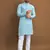 Sky blue soft jacquard silk with seft butti kurta pajama set