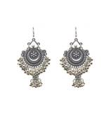 Exquisite oxidized silver gold-toned chandbali earrings elegance look with traditional touch for women