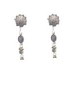 Handmade oxidized silver long dangle earrings for women traditional ethnic tribal statement earrings for women