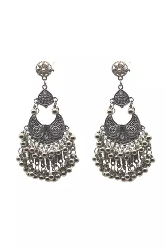 Latest fashion stylish oxidised jhumka earrings traditional look for women