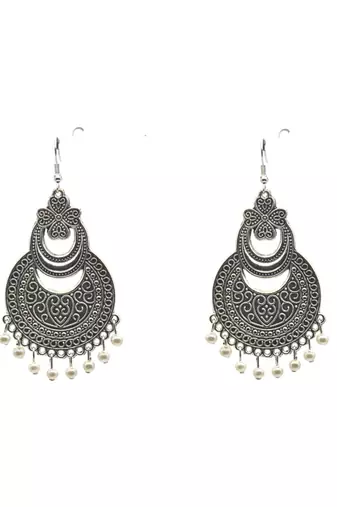 Adorn your ears with the timeless beauty of these fashion oxidized silver chandbali earring for women