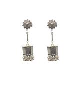 Silver-plated earrings oxidized long jhumka for women boho tribal statement jewelry with hanging ghungroo beads