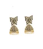 Handcrafted antique gold & black oxidized jhumka earrings for women