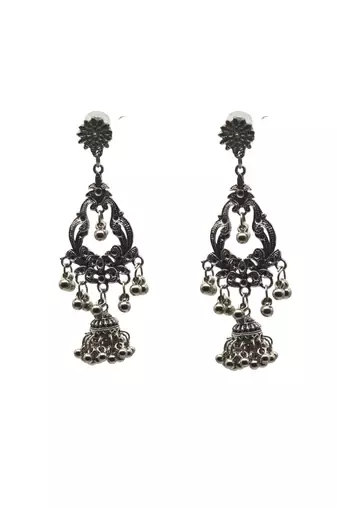 Fashion oxidized silver earrings jewelry with beautifull detailed design for women