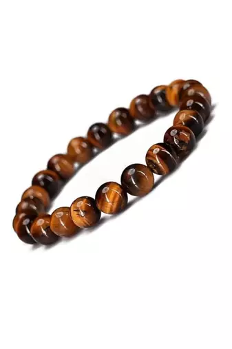 Natural tiger eye bracelet gemstone round beads crystal energy chakra healing stone for men and women