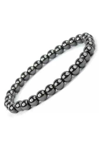 Hematite natural gemstone balancing energy therapy bracelets healing stretchable bracelet for men and women