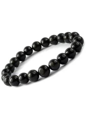 Natural black onyx bracelet crystal bead gemstone handmade men women stretchy healing crystal bracelet