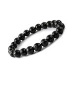Natural black onyx bracelet crystal bead gemstone handmade men women stretchy healing crystal bracelet