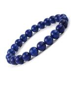 Lapis lazuli bracelet genuine gemstone beaded inner wisdom and serenity crystal healing jewelry for men women
