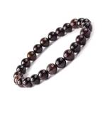 Natural red garnet gemstone round beads elastic stretch bracelet for women men meditation healing power stone