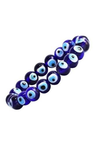 Natural evil eye nazariya bracelet for men women round beads protective jewelry for warding off negative energy