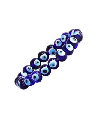 Natural evil eye nazariya bracelet for men women round beads protective jewelry for warding off negative energy 2