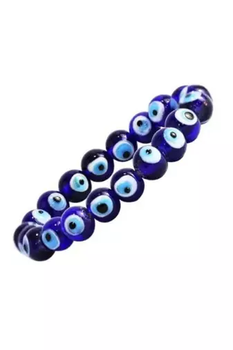 Natural evil eye nazariya bracelet for men women round beads protective jewelry for warding off negative energy