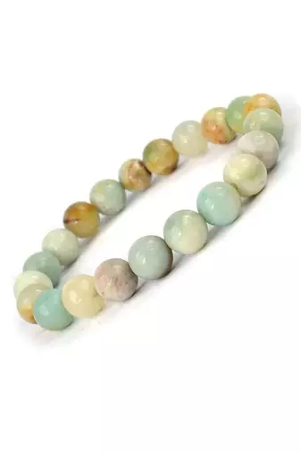 Natural amazonite bracelet for women men with chakra healing crystal gemstone beaded jewelry positive energy