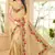 Beige Embroidered Border Georgette Saree With Matching Blouse Piece