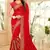 Red Embroidered Border Georgette Saree With Matching Blouse Piece