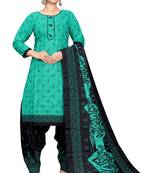 rama green cotton blend printed ready to wear patiala salwar suit