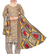 grey cotton blend printed ready to wear patiala salwar suit