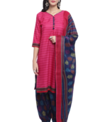 pink cotton blend printed ready to wear patiala salwar suit