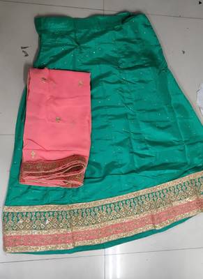 Aquamarine Embroidery Silk Party wear Lehenga 3