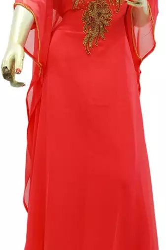 peach  kaftan women dress long gown farasha jalabiya maxi wear