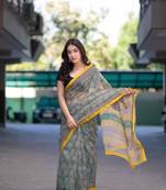 green bagru kota doria saree