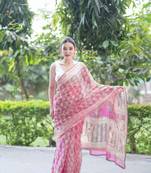 pink dabu kota doria saree