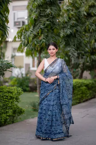 indigo kota doria saree