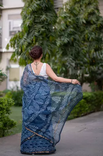 indigo kota doria saree