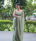 green kota doria saree