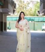 yellow kota doria saree