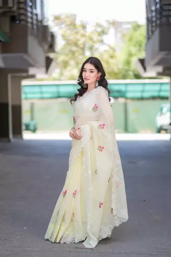 yellow kota doria saree