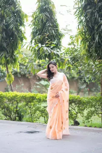 embroidered kota doria saree