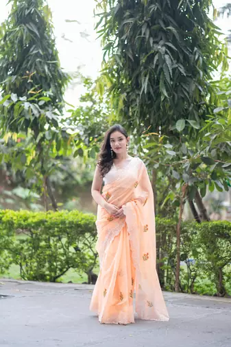 embroidered kota doria saree