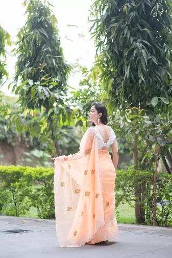 embroidered kota doria saree