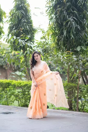 embroidered kota doria saree