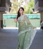 green kota doria saree