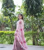 pink kota doria saree