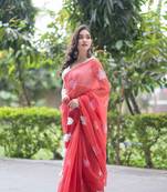 red kota doria saree