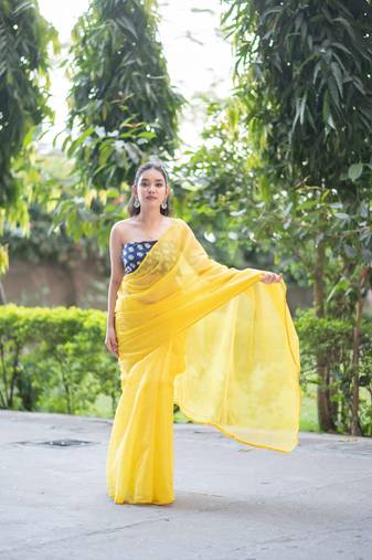 Lemon lush  kota doria saree