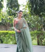 Green lush kota doria saree