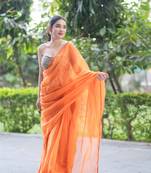 Orange lush kota doria saree