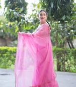 Pink lush kota doria saree