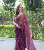 Purple lush kota doria saree